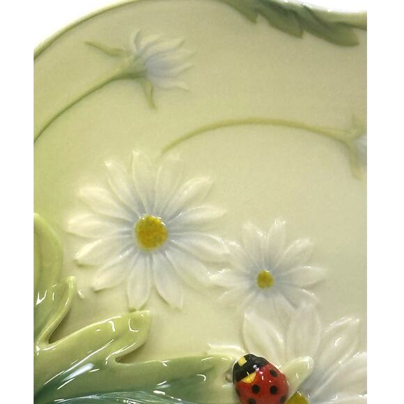 Franz Porcelain Ladybug Design Sculptured Porcelain FZ00594 Dessert Plate Tray - Picture 8 of 12
